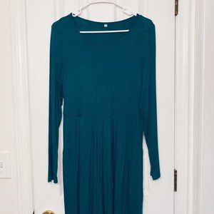 Teal Long Sleeve Dress Women's Size Small